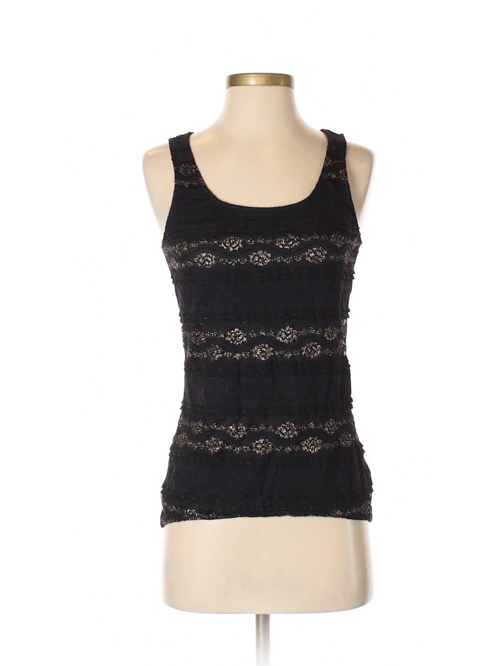 Express Black Lace-Striped Tank - Size XS